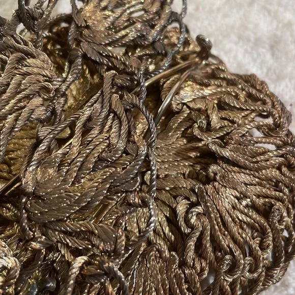 Wire Twisted Stranded Metal Belt/Necklace Unique Rosette Buckle - Picture 11 of 12